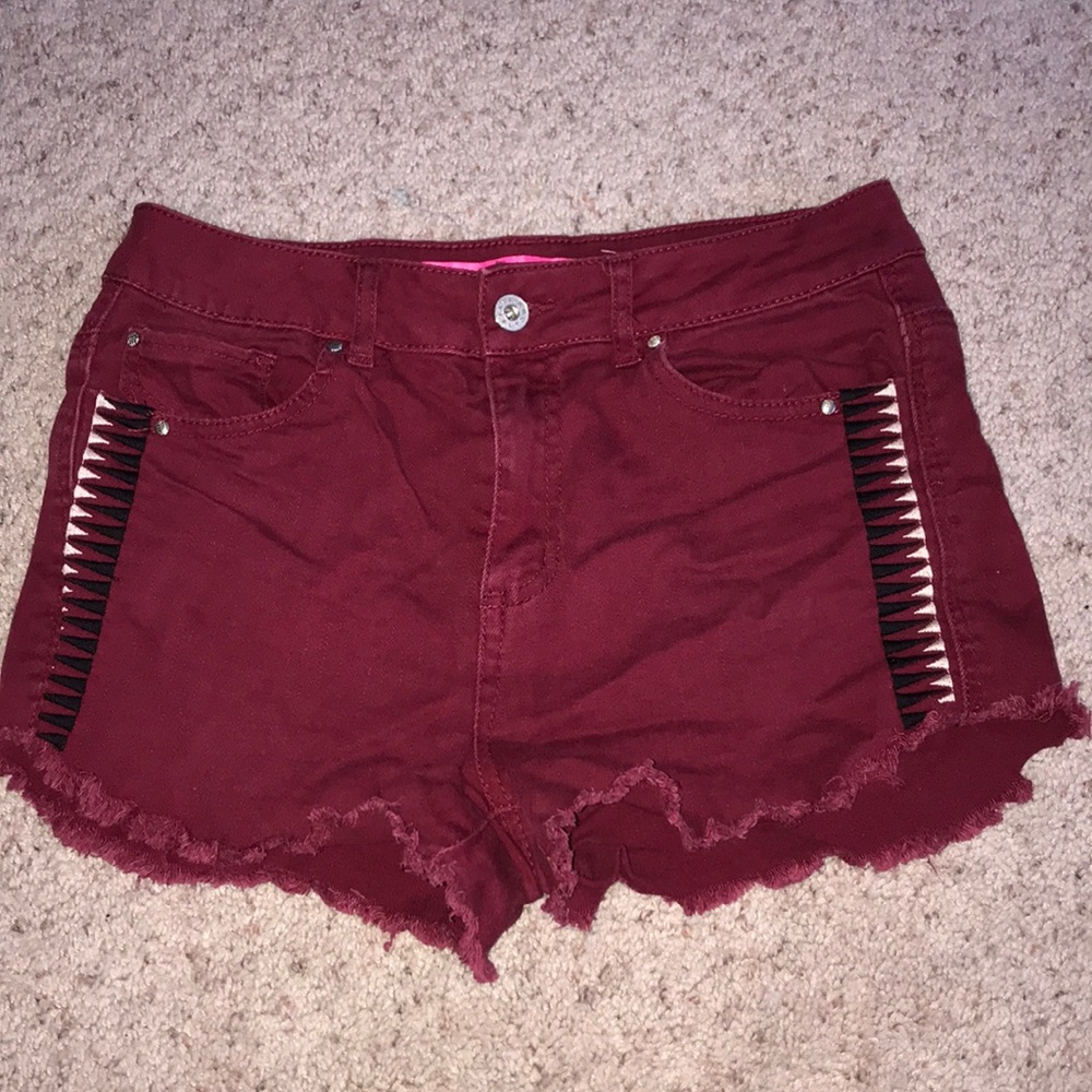 🍓red high waisted shorts